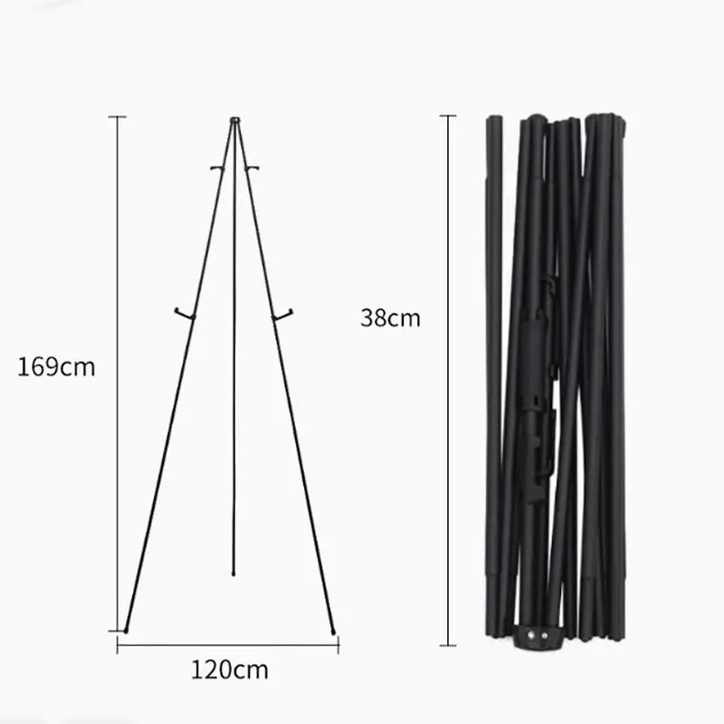 Metal Tripod Easel Stand — Adjustable Height Support for Artists