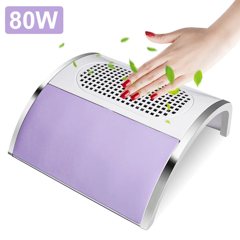 MOSKANY Nail Dust Collector — High Power 80W Desktop Vacuum with Dual Fans