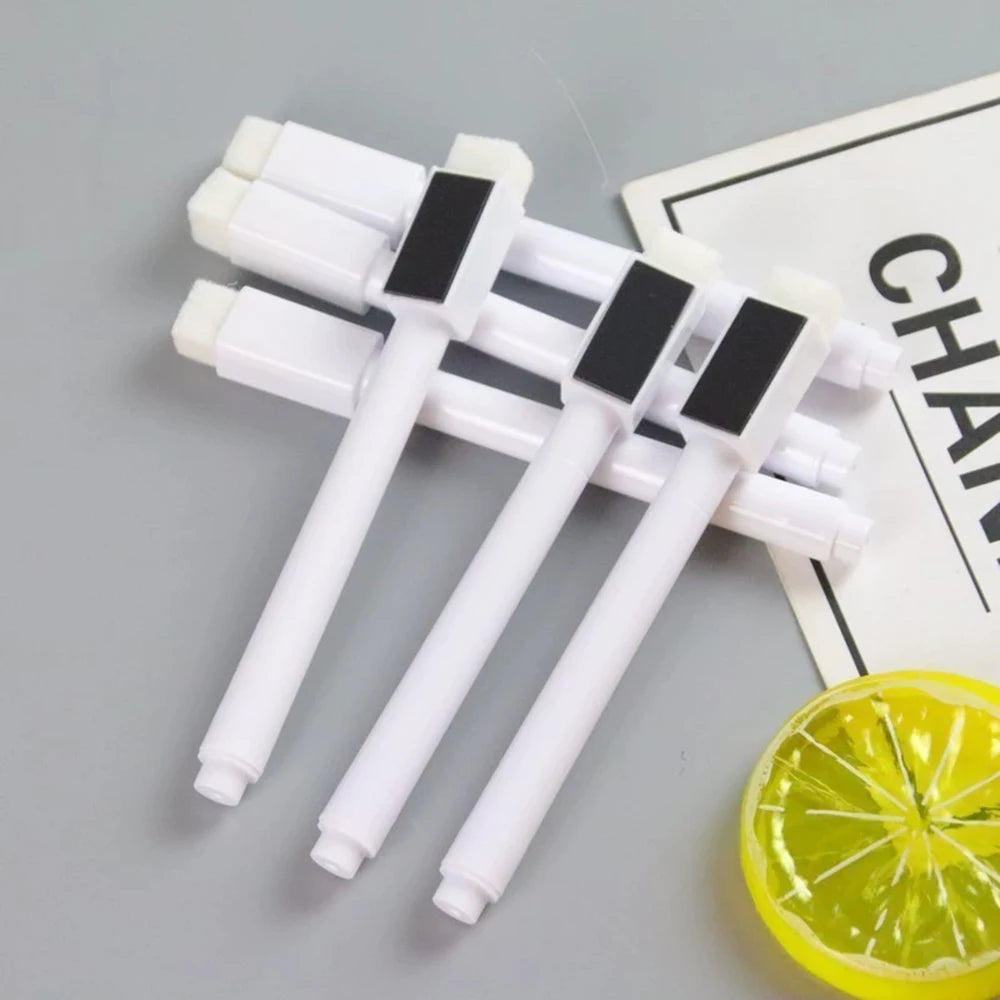 Haile White Dry-Erase Markers — Integrated Eraser Head for Smooth Writing