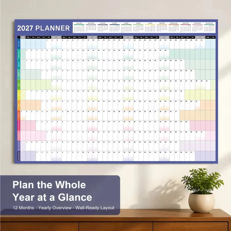 2026 Large Wall Calendar — Daily and Weekly Planner for Organization