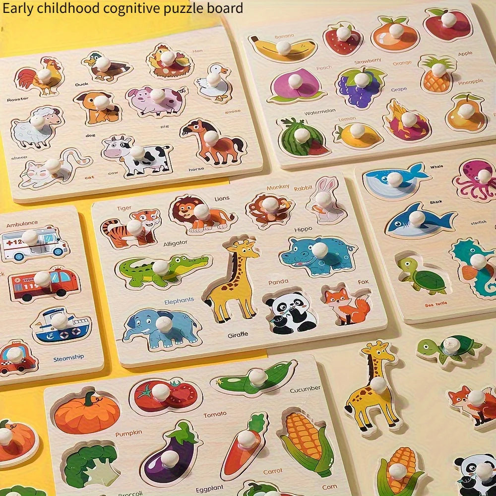 Wooden Geometry Shape Matching Board — Early Education Montessori Puzzle