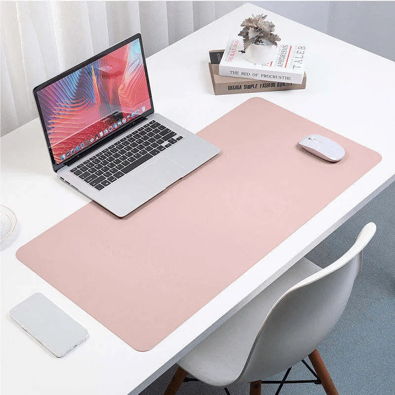 Extra Large Faux Leather Desk Mat — Waterproof Desktop Protector for Office and Gaming
