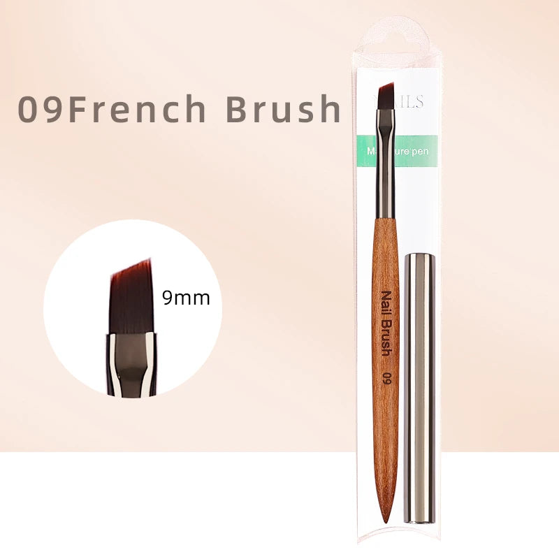 Professional Nail Art Brush Set — Sandalwood Handle Manicure Tools