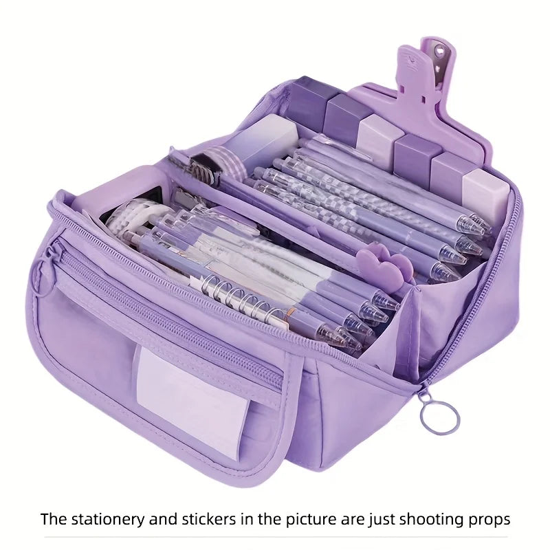 Large Capacity Pencil Case Organizer — Multi-Compartment Desktop Storage