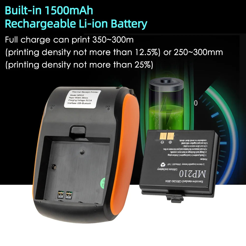 Mini Thermal Receipt Printer — Wireless Bluetooth & USB Mobile Printer