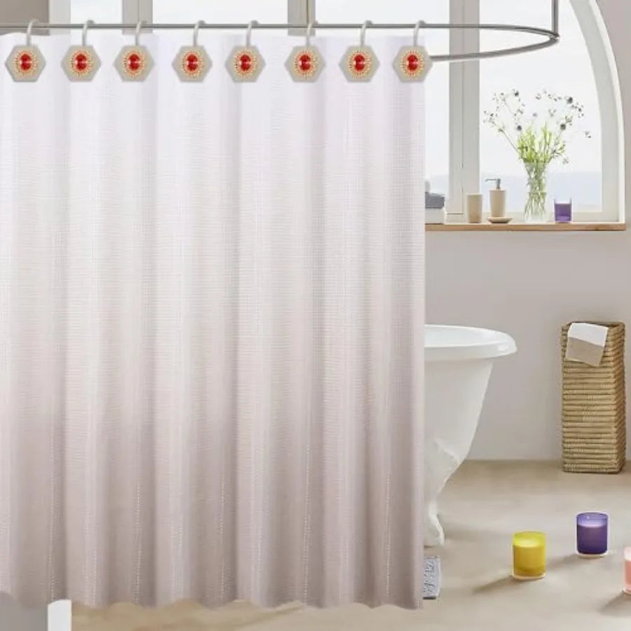 Decorative Diamond Shower Curtain Hooks — Luxury Bowknot Design, 12-Piece Set