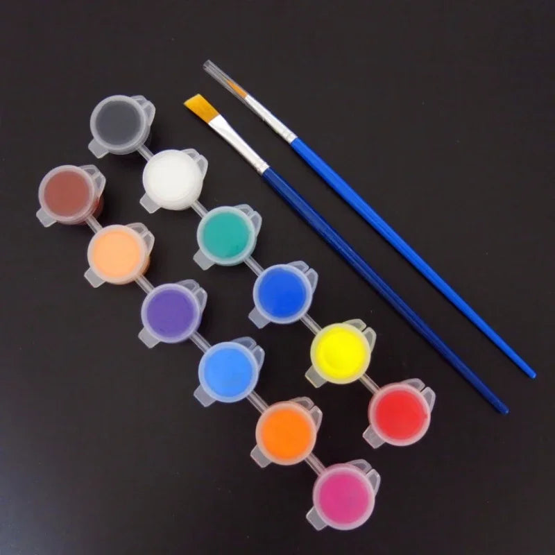 Acrylic Pigment Paint Set — Multi-Surface Art Kit with Built-in Brush