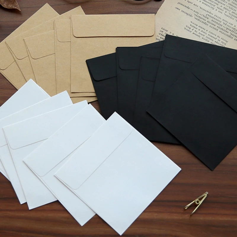 Lonelyeyes Kraft Mini Envelopes — Small Square Card Holders, 10 Pack