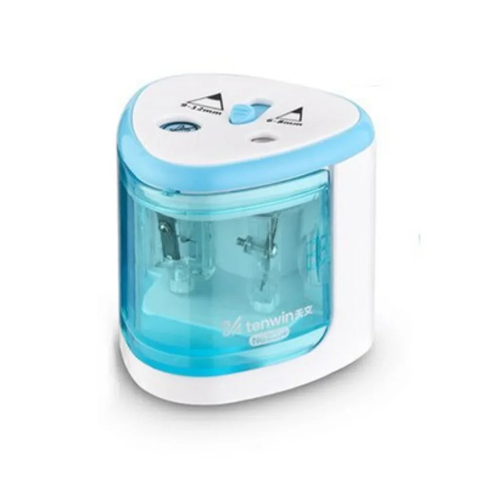 STONEGO Electric Pencil Sharpener — Dual Hole Automatic Shaver for School & Art