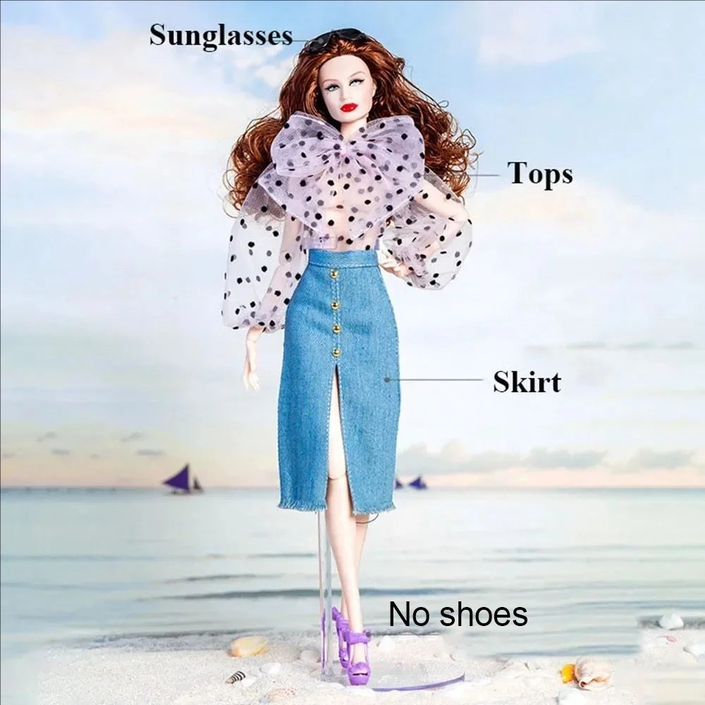 Xianxian Princess European Lace Golden Dress — Elegant Doll Clothing Set