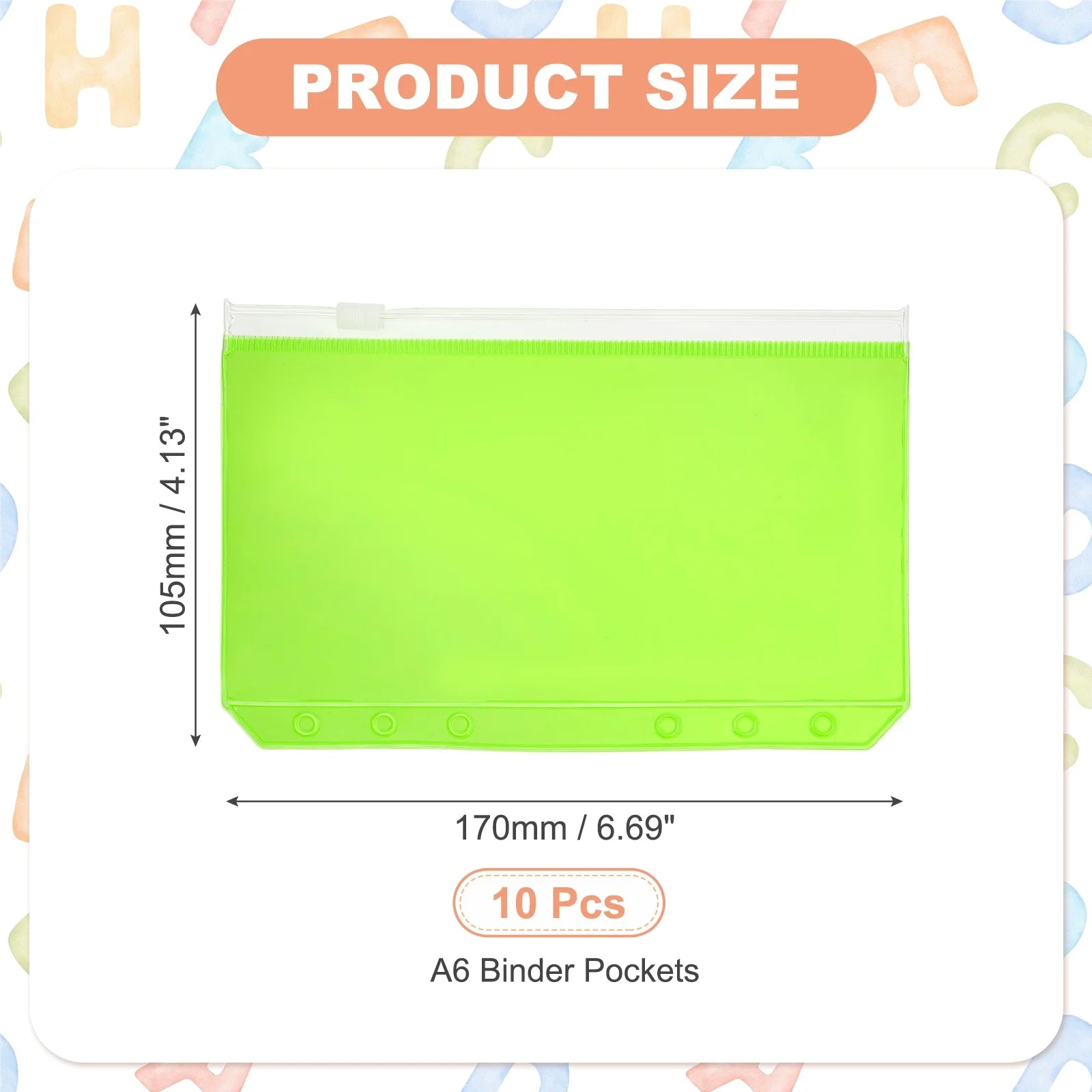 Multicolor Zipper Binder Pockets — Waterproof A5 & A6 Plastic File Folders