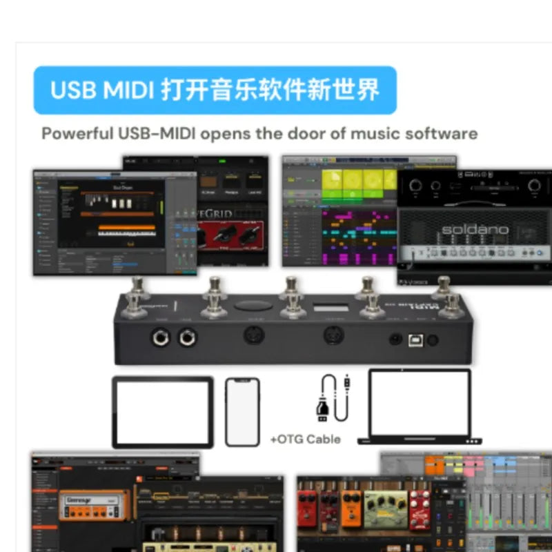 USB-MIDI Foot Controller — Multi-Effects Pedal for Keyboards & Synthesizers
