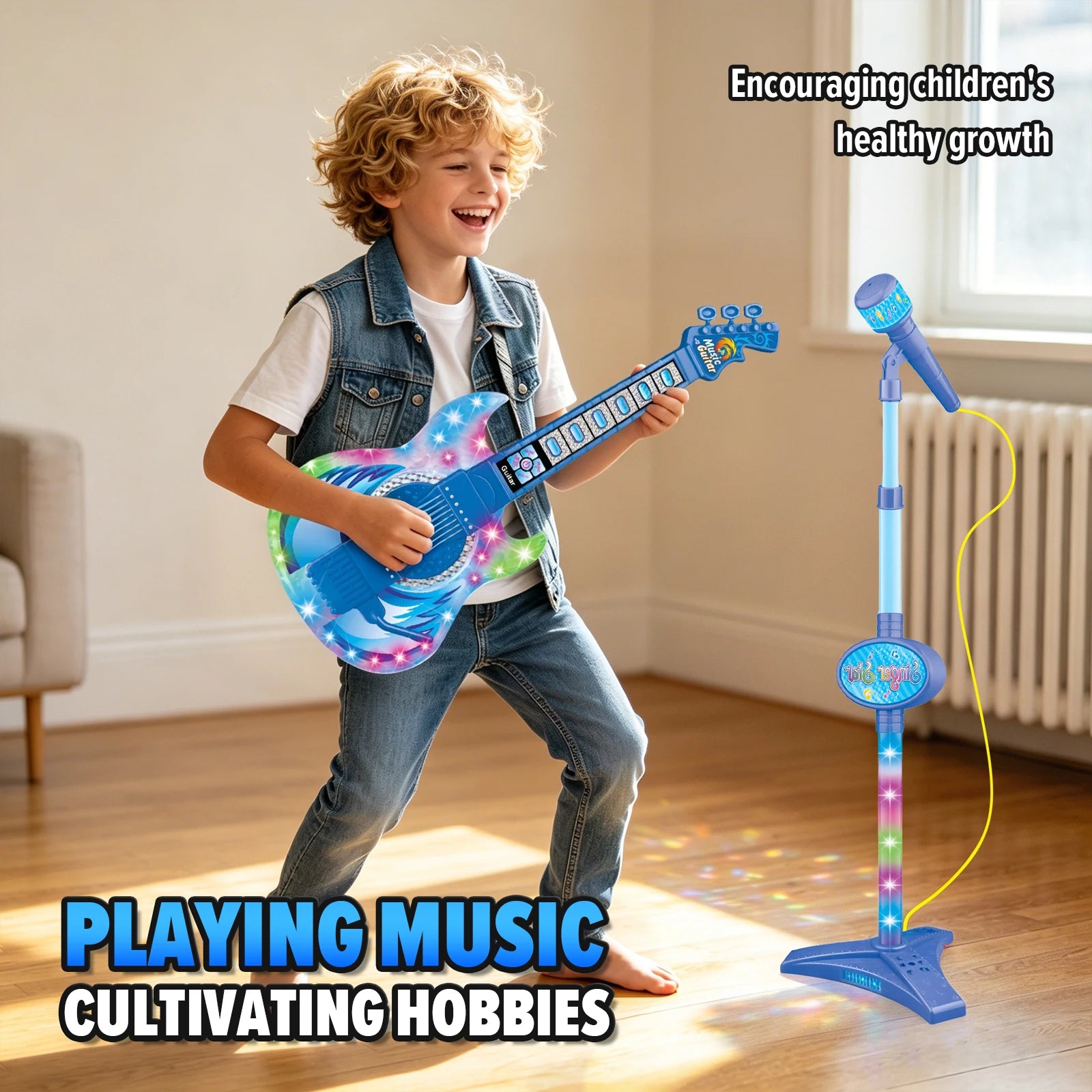 CONUSEA Kids Karaoke Microphone & Guitar Set — Musical Instrument Toy