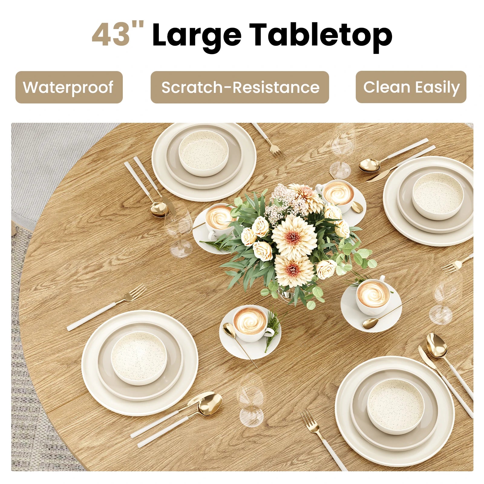 FARINI Round Dining Table — Modern Space-Saving Design for Small Kitchens