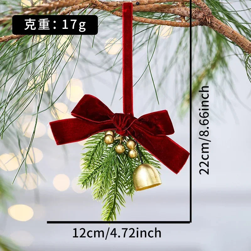 Christmas Wind Chime Ornament — Pinecone and Bell Hanging Decor