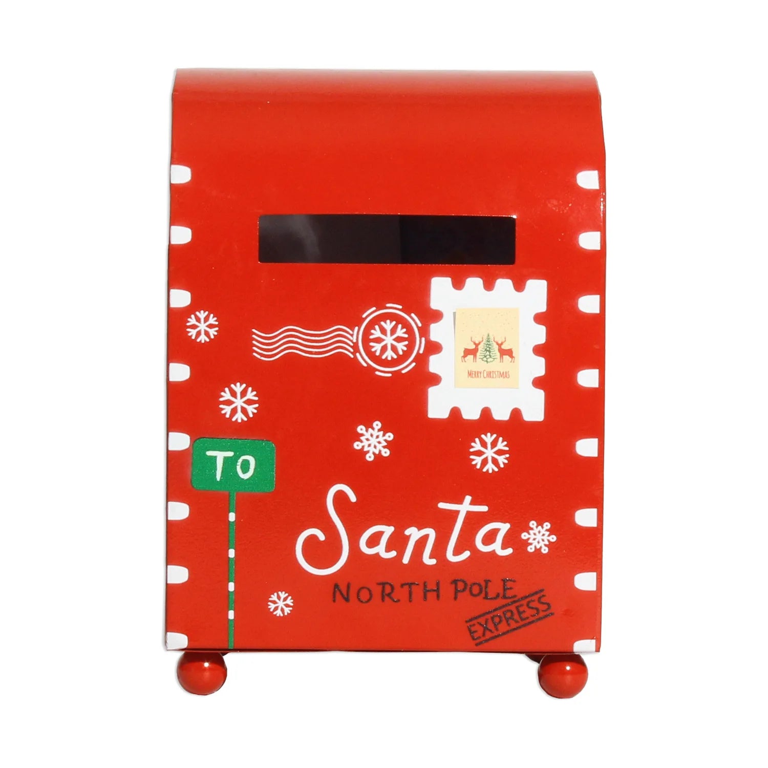 Christmas Santa Mailbox Decor — Metal North Pole Express Mail Box