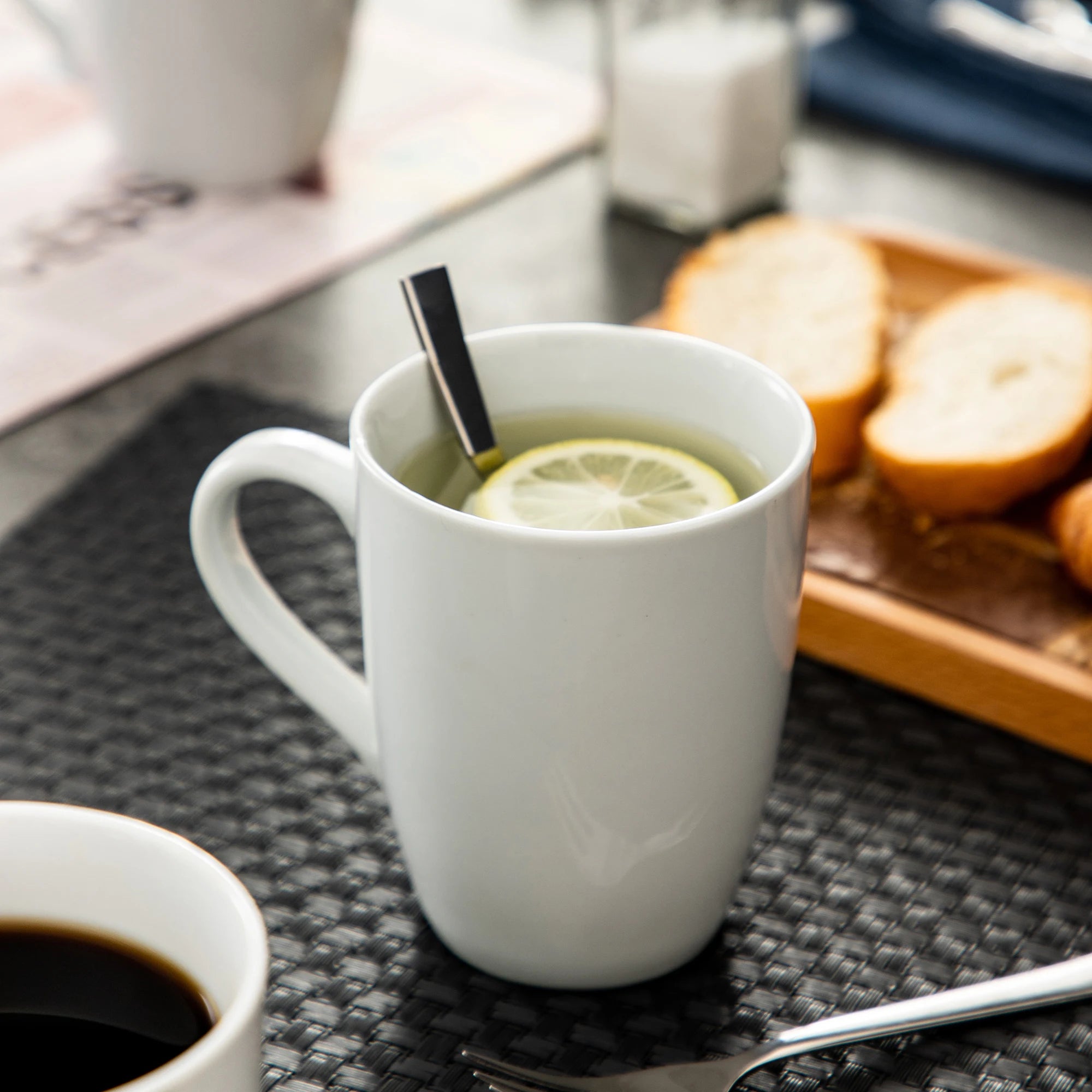 MALACASA Elisa Porcelain Coffee Mugs — 6-Piece Ivory White Set
