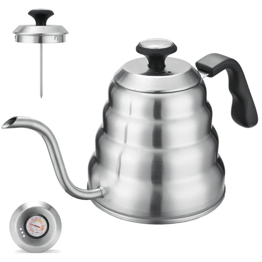 EAKOERS Stainless Steel Pour Over Coffee Kettle — Precision Drip Pot with Thermometer
