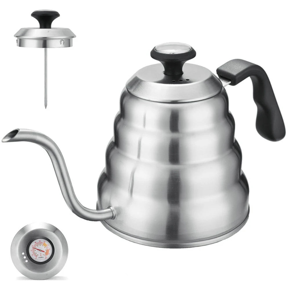 EAKOERS Stainless Steel Pour Over Coffee Kettle — Precision Drip Pot with Thermometer