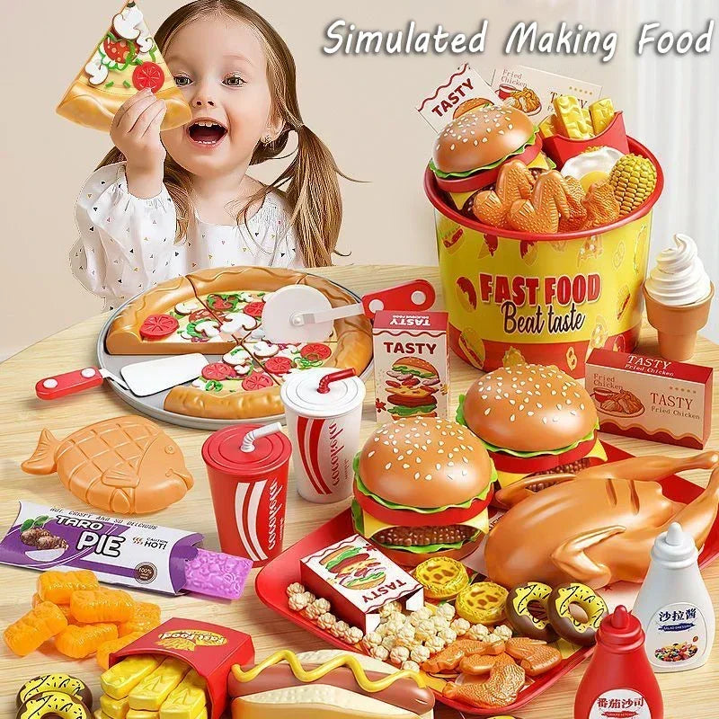 Kids Kitchen Pretend Play Food Set — Interactive Cooking & Cutting Toy
