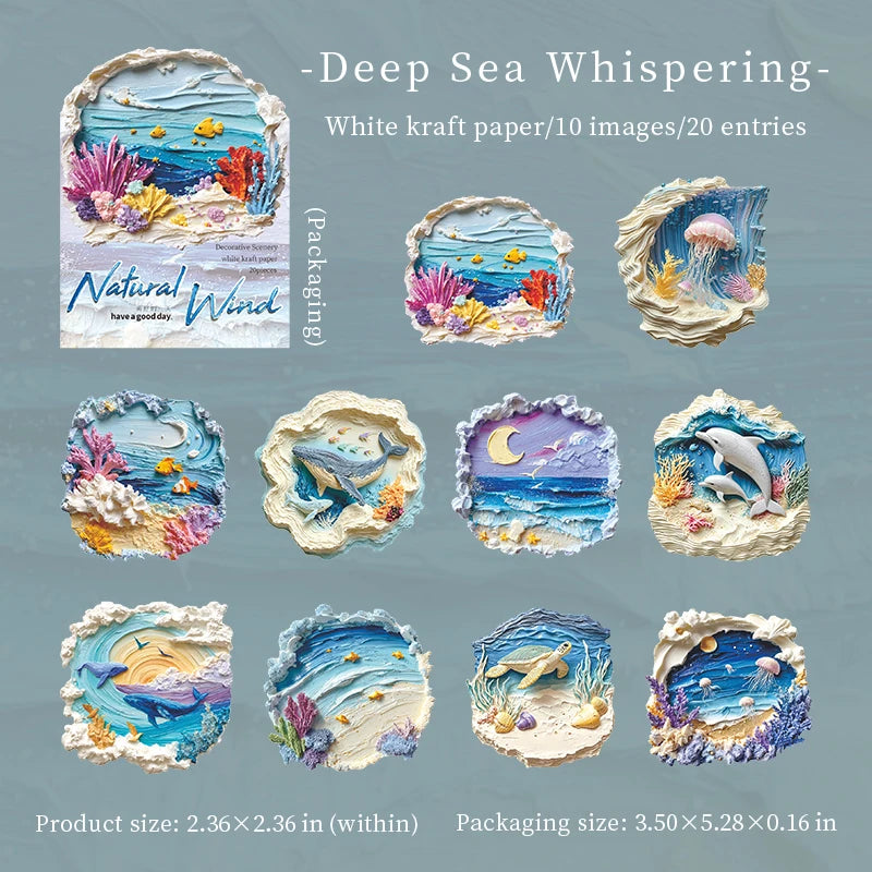 Scenery Decorative Stickers — 20 Piece Set for Scrapbooking & Journals