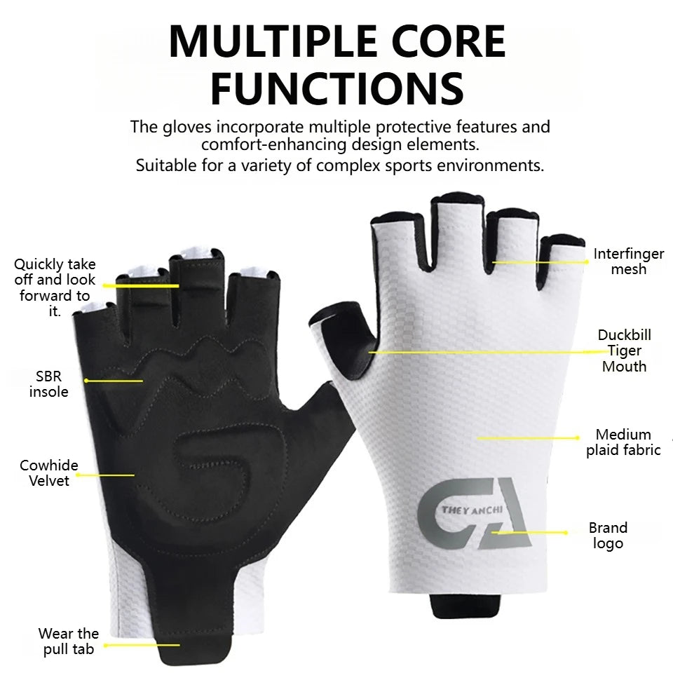 GTUBIKE Cycling Gloves — Breathable Shockproof Half Finger Mitts