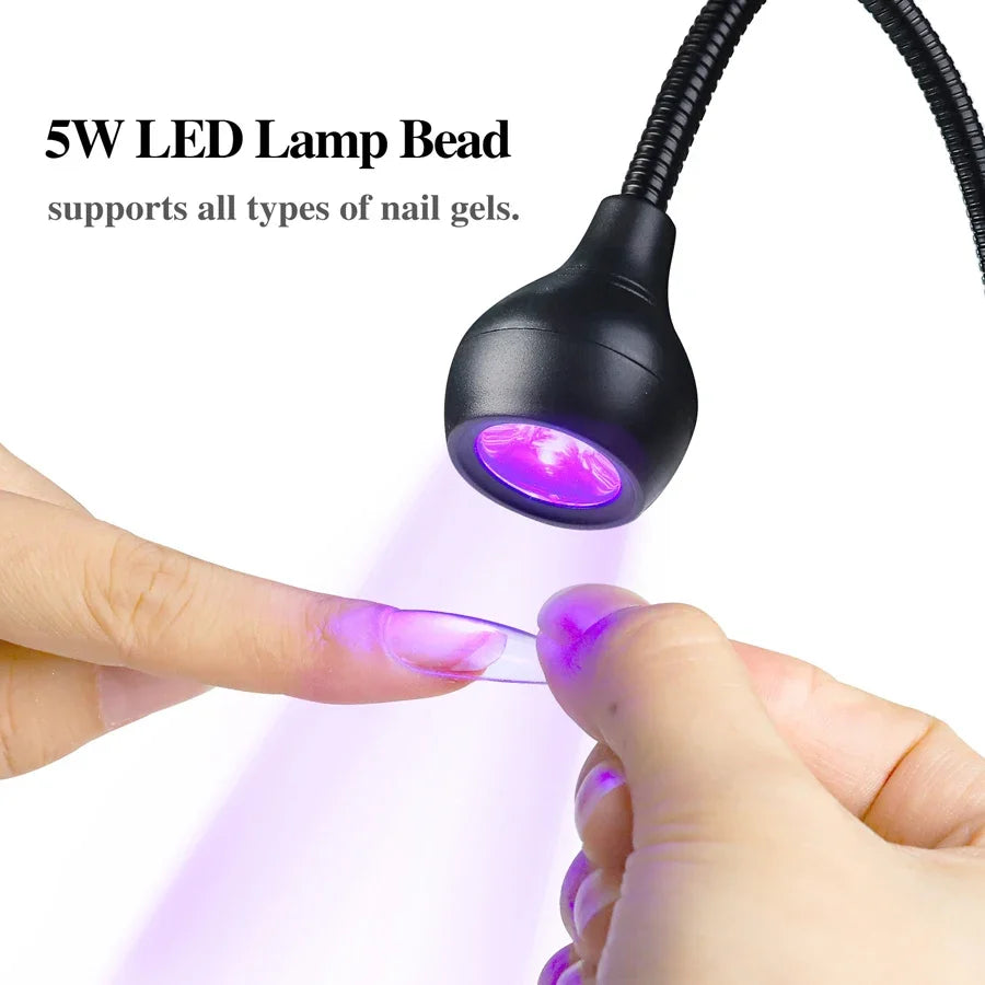 LED UV Gel Nail Curing Lamp — Flexible Tube Design for Easy Manicures