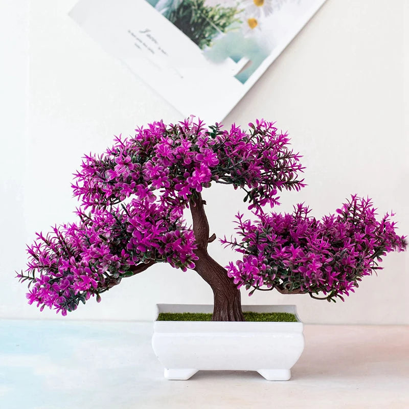 Artificial Bonsai Potted Plant — Realistic Small Tree Decor for Home and Office