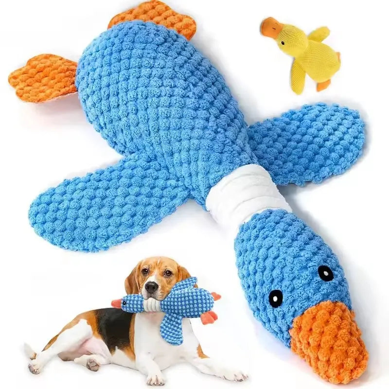 Plush Goose Pet Toy — Squeaky & Crinkly Chew Toy for Dogs and Cats
