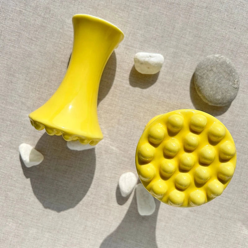 YOVIP Yellow Ceramic Gua Sha — Facial and Body Massage Tool