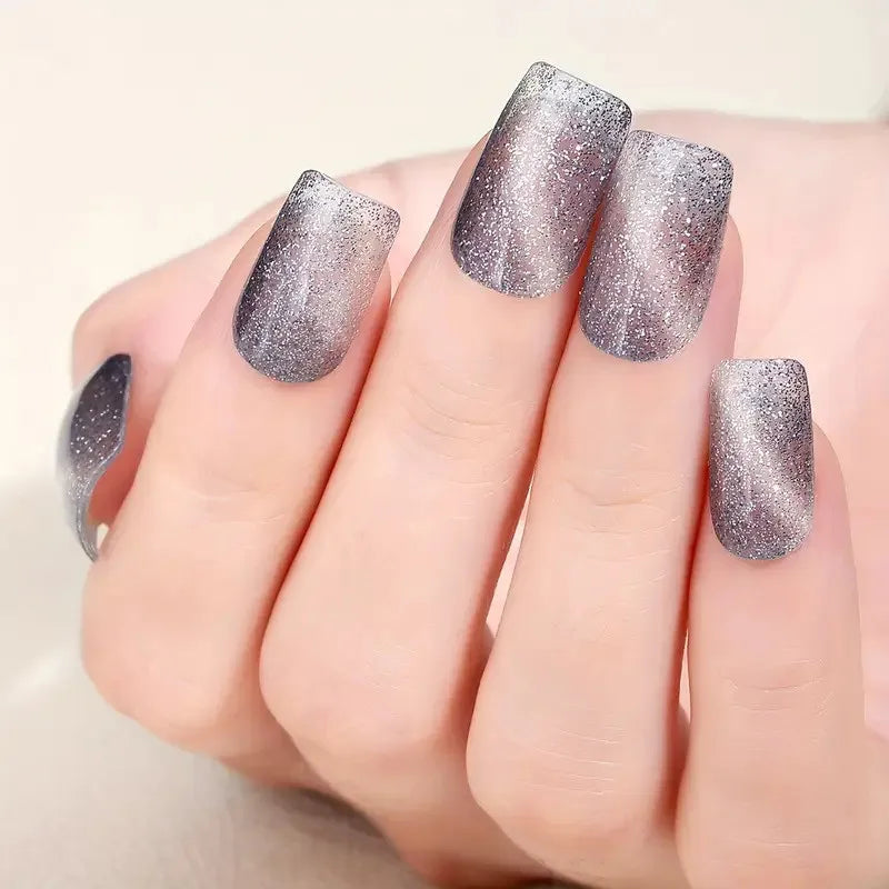 Pink Glitter Nail Wrap Stickers — Self-Adhesive Gel Decals for DIY Manicure
