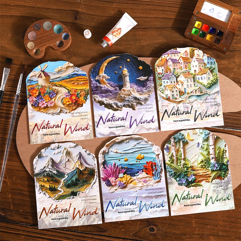 Scenery Decorative Stickers — 20 Piece Set for Scrapbooking & Journals