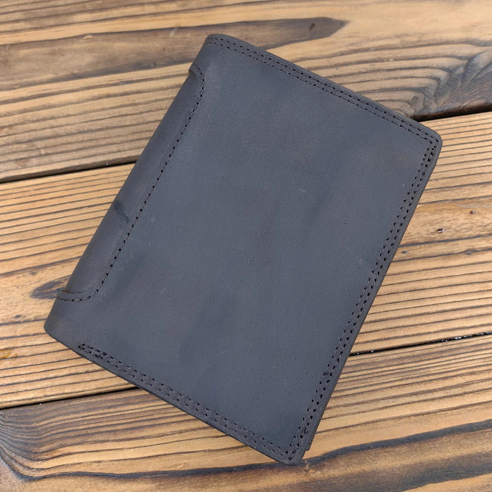 Neweekend Genuine Leather Men's Wallet — Compact Slim Card Holder & Coin Purse