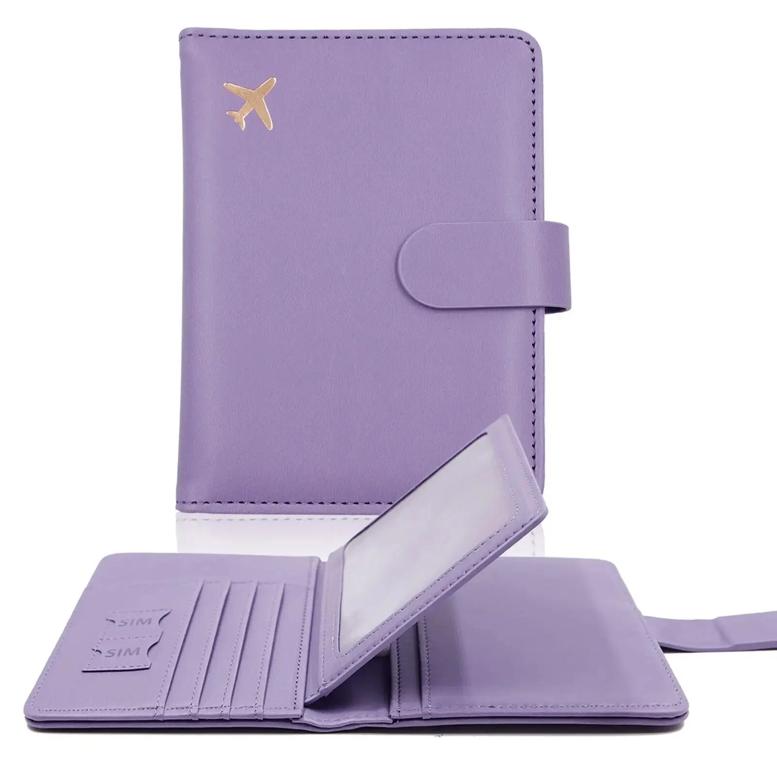 PU Leather Passport Holder — Travel Wallet with Credit Card Slots