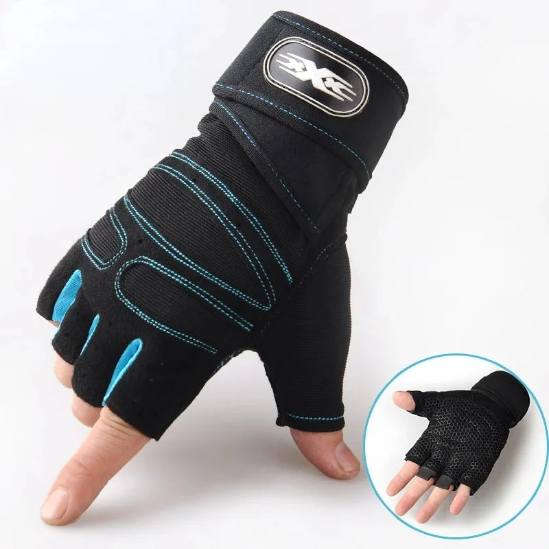 Half Finger Sports Gloves — Non-Slip Wrist Support for Gym & Cycling