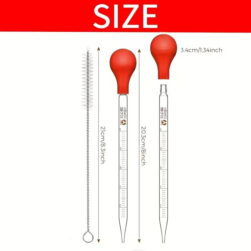 Graduated Glass Pipette Set — Precise Liquid Transfer Tool with Cleaning Brush