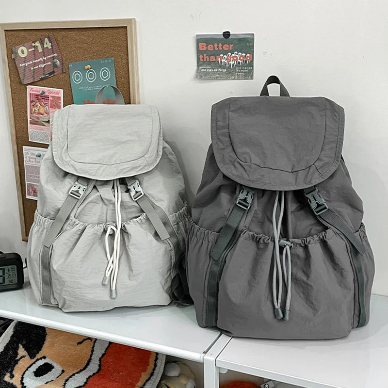 Markroyal Pleated Drawstring Backpack — Lightweight Travel Bag for Women
