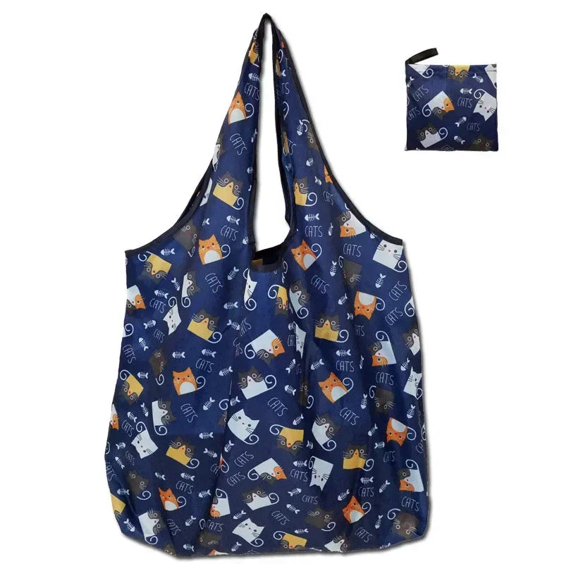 eTya Reusable Floral Shopping Bag — Foldable Large Capacity Tote