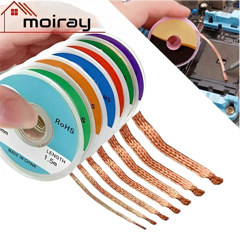 Copper Desoldering Braid Wick — Solder Remover for PCB Repair