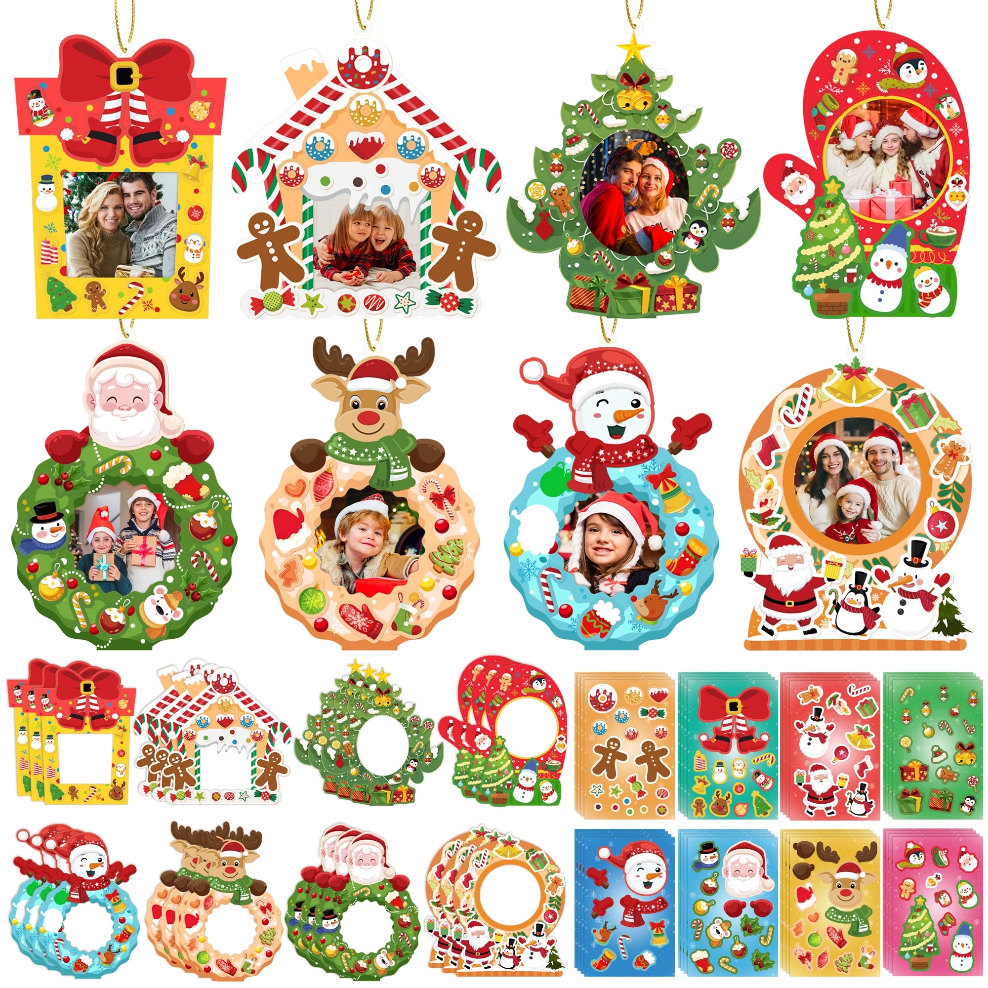 Christmas Photo Props and DIY Stickers — 64 Piece Party Decoration Set