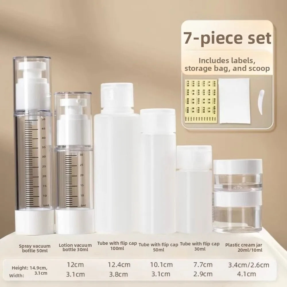 Transparent Travel Refillable Bottle Set — Leak Proof Containers with Storage Bag