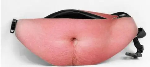 Realistic Fake Big Belly Waist Bag — Funny Prank Costume Prop