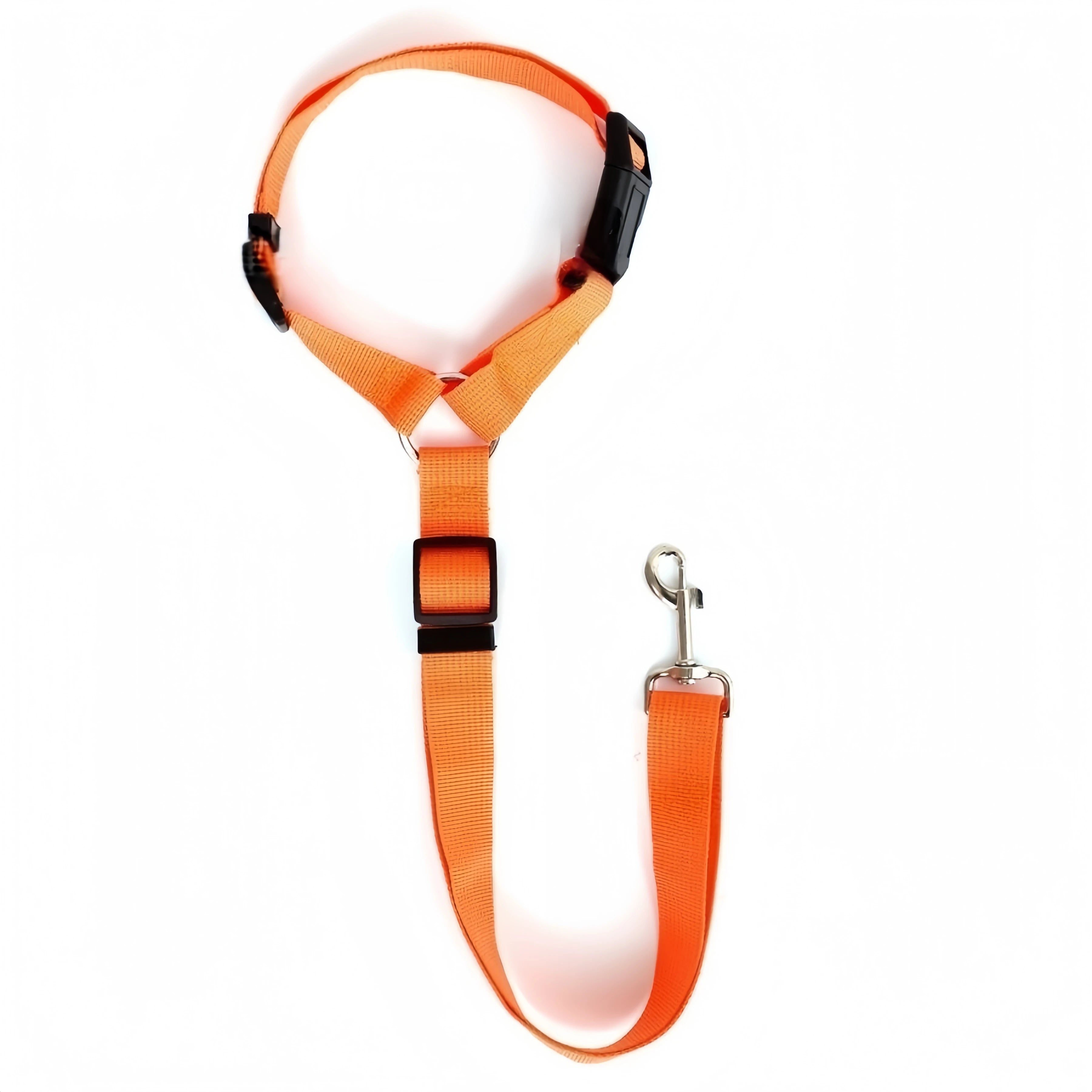 Two-in-One Pet Car Seat Belt — Adjustable Nylon Leash & Safety Tether