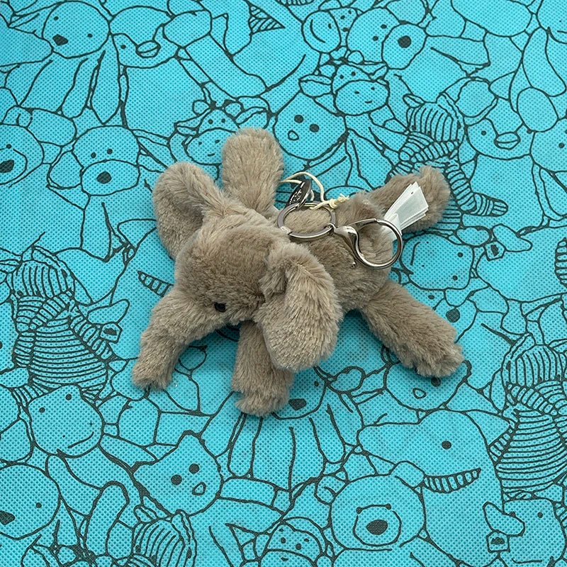 Assorted Plush Keychain Charm — Cute Animal & Food Backpack Pendant