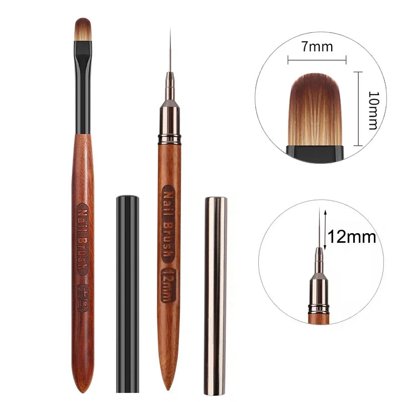 Professional Nail Art Brush Pen — Fine Nylon Bristles for Gel & Acrylic