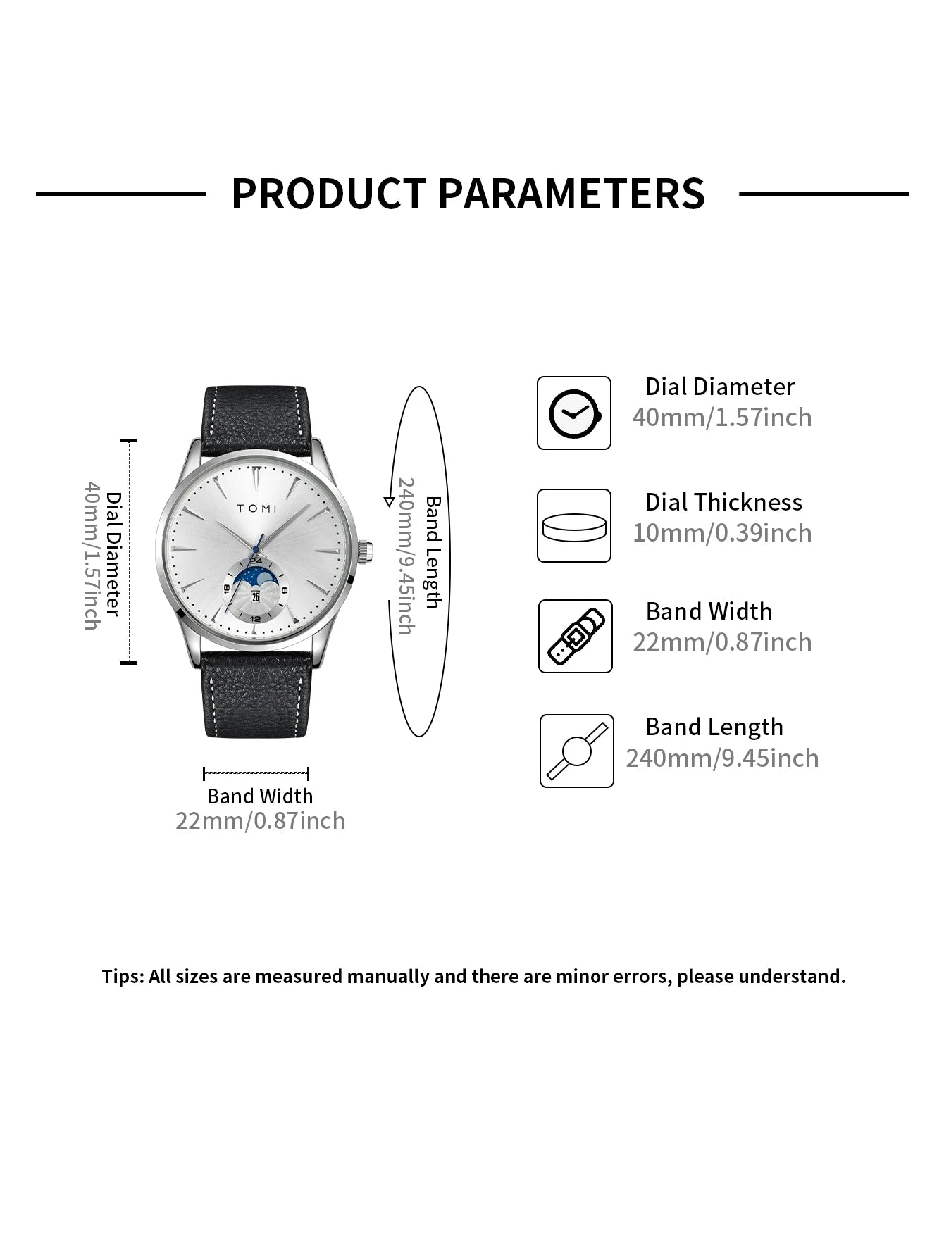 TOMI Men's Luxury Watch and Pen Gift Set — Business Quartz Watch with Case