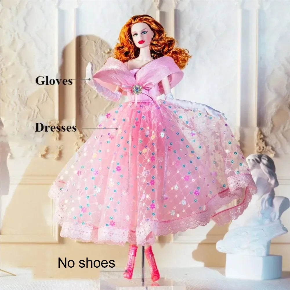 Xianxian Princess European Lace Golden Dress — Elegant Doll Clothing Set