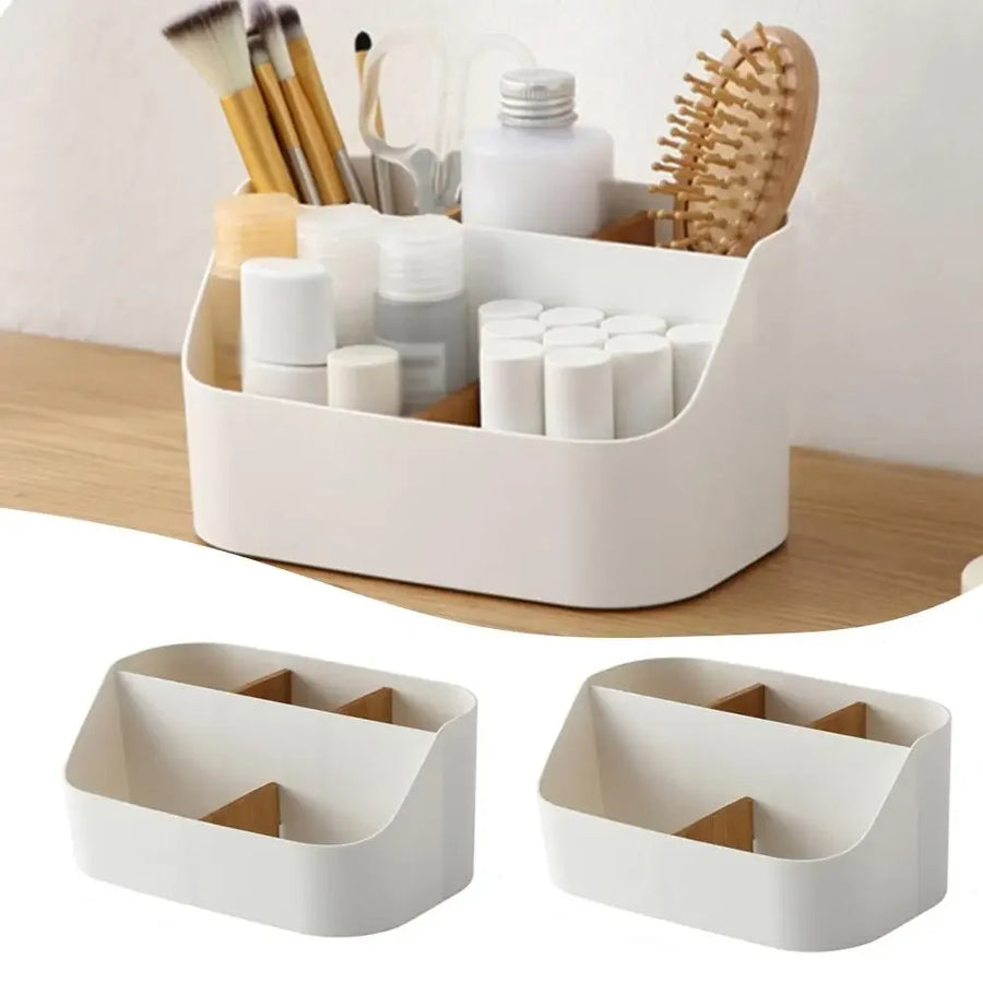 Multi-Compartment Desk Organizer — Versatile Storage for Office and Vanity