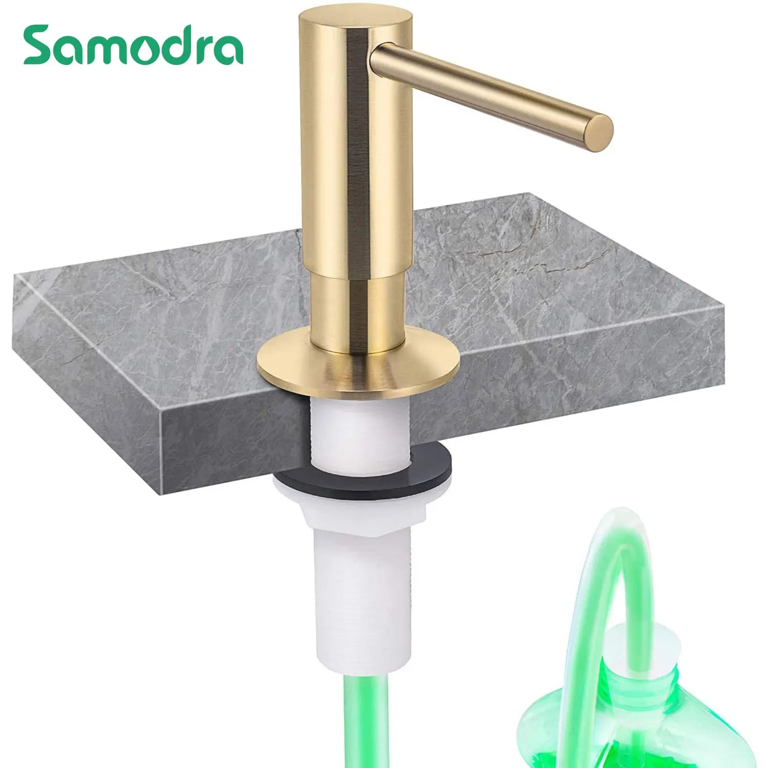 Brass Liquid Soap Dispenser Extension Kit — Long Silicon Tube for Kitchen Sink
