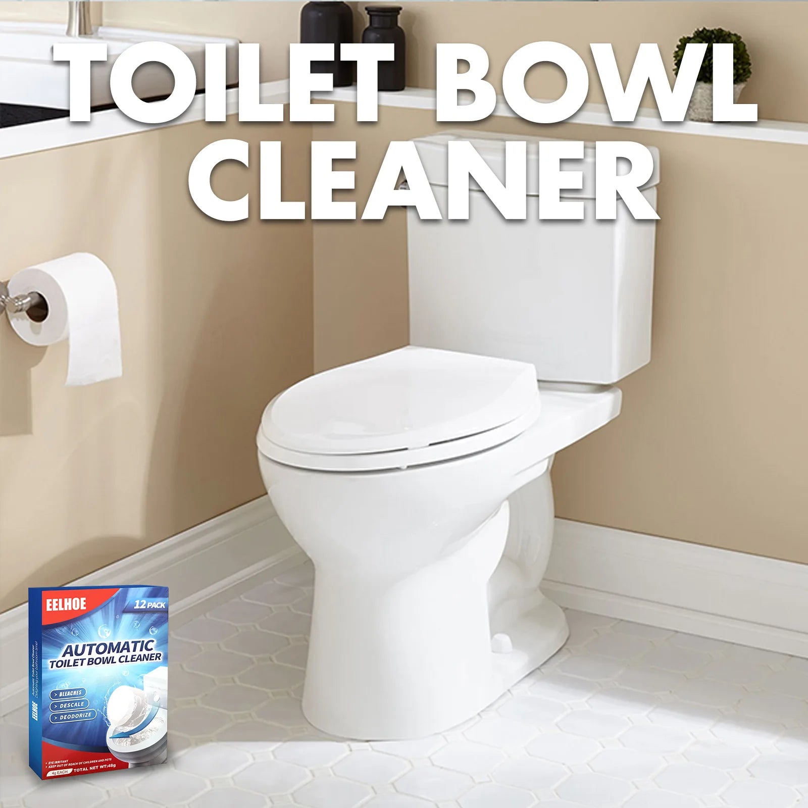 eelhoe Effervescent Toilet Cleaning Tablets — Fast Stain & Odor Removal
